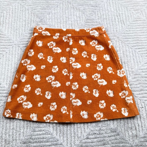Abercrombie & Fitch Dresses & Skirts - Abercrombie & Fitch Floral Mini Skirt Women's XS Orange Boho Mod Cottagecore 60s